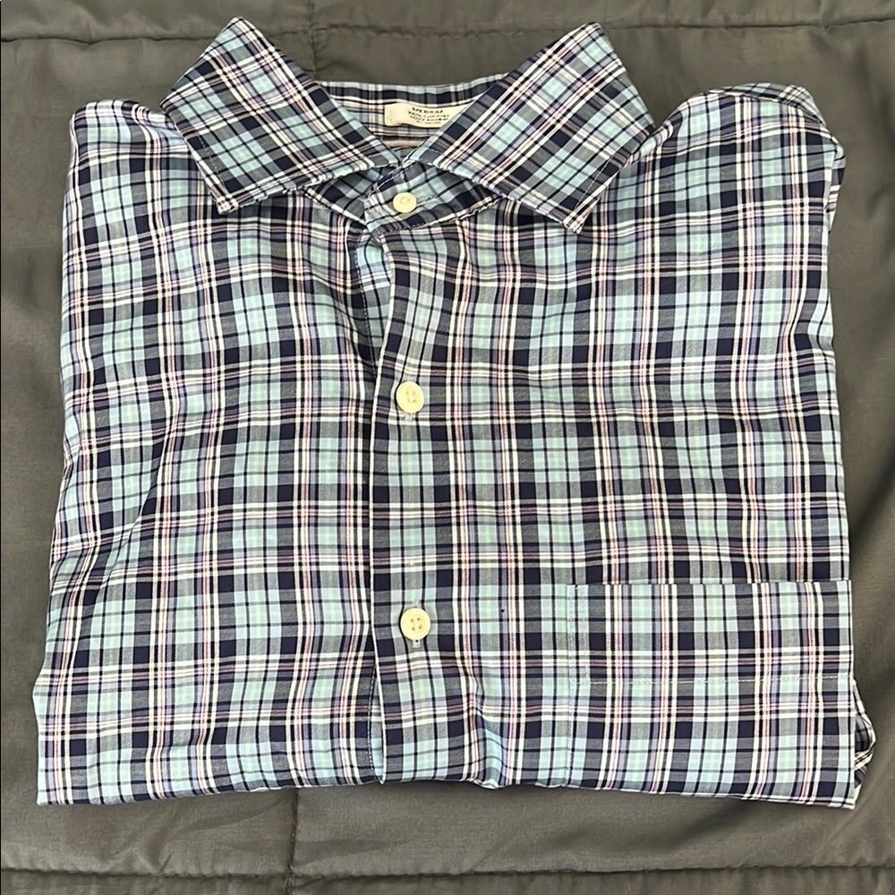 Peter Millar Plaid Button Down Shirt Size Medium